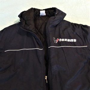 REEBOK HOODED PUFFER COAT TEXANS LOGO  MENS LG